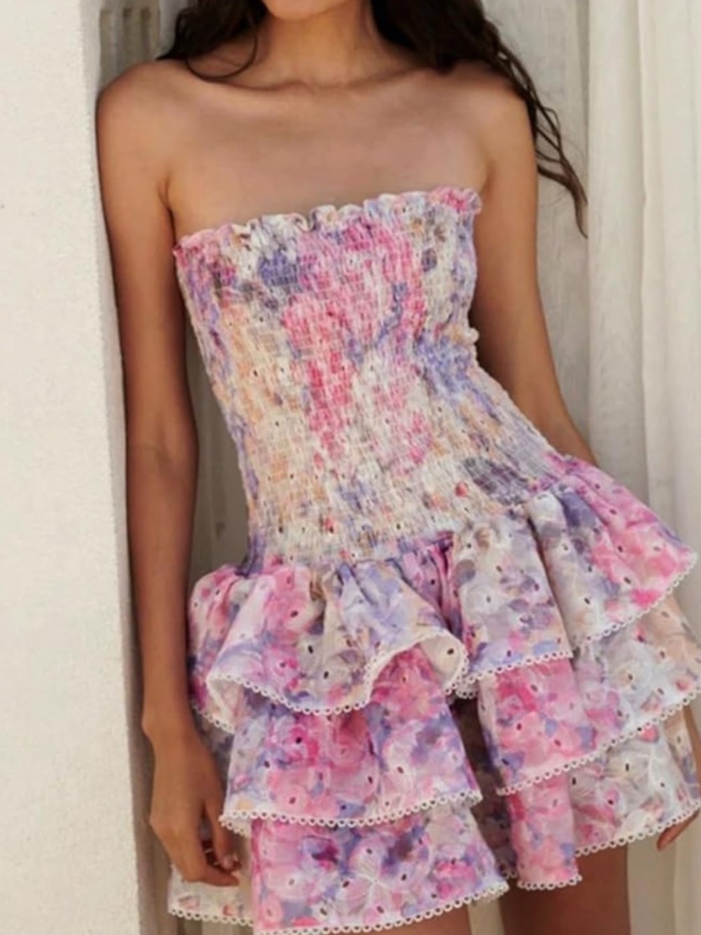 Luxury Ruffle Mini Dress for Women Elegant Ruffle Wedding Guest Mini Dress
